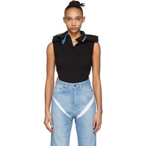 Y/Project Black sleeveless POLO Bodysuits